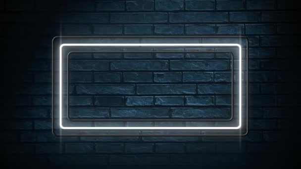 矩形引线灯的数字动画闪烁 背景是砖墙 — 图库视频影像