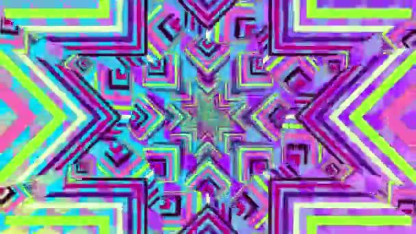 Digital Animation Mandala Abstract Image Different Shapes Patterns — Stock Video