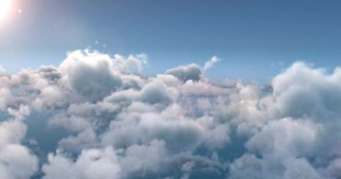 Arka plan bulutlar hareketli ve güneş 4k ile gökyüzü gösterir iken ekranda görünen beyaz Finis işareti dijital animasyon