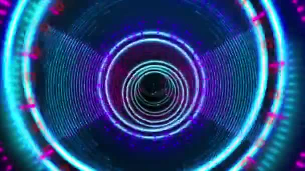 Animation Colorful Concentric Circles Shapes Moving Rotating — Stock Video