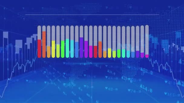 Animação Gráfico Barras Cinza Aparecendo Esquerda Para Direita Preenchendo Diferentes — Vídeo de Stock