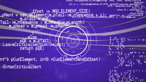 Digitale Animatie Van Programmacodes Die Een Scherm Worden Uitgevoerd Voorgrond — Stockvideo