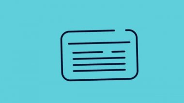 Bir kart küçük resim swiping dijital animasyon. Arka plan camgöbeği rengi