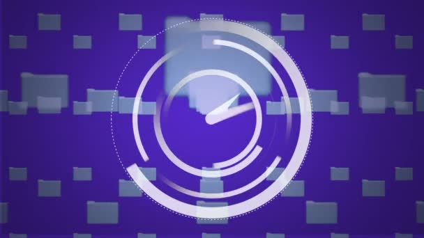 Animation Numérique Une Horloge Analogique Milieu Écran Tandis Que Les — Video