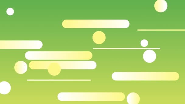Цифровая Анимация Форм Кругов Таблеток Движущихся Экрану Жёлтом Зелёном Градиентном — стоковое видео
