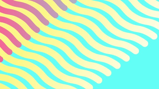 Digital Animation Colorful Wavy Lines Moving Screen Blue Background — Stock Video