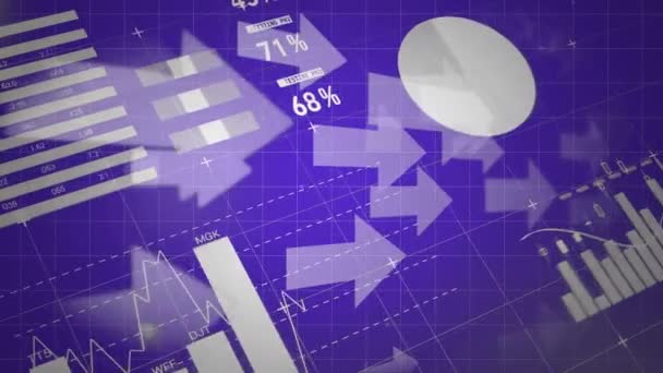 Animação Digital Setas Movimento Tela Enquanto Fundo Mostra Uma Interface — Vídeo de Stock