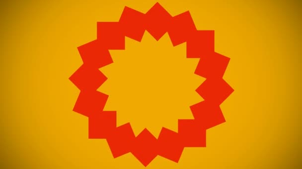 Cyfrowa Animacja Pomarańczowych Kwadratów Prostokątów Poruszających Się Ekranie Tworząc Okrąg — Wideo stockowe