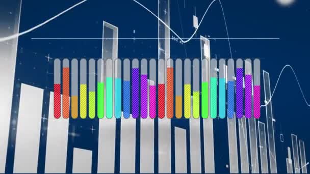 Digitális Animáció Egy Színes Grafikon Képernyő Közepén Míg Háttér Azt — Stock videók