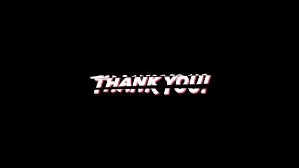 Анимация Слов Thank You Capital Letters Red Lines Going Back — стоковое видео