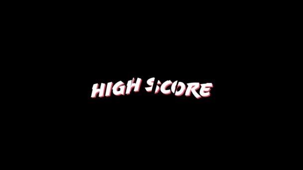 Animation Words High Score Capital Letters Red Lines Going Back — Stock Video