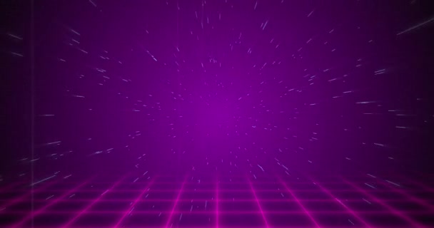 ピンクの正方形の床4Kの上の背景から来るピンクの粒子のアニメーション — ストック動画