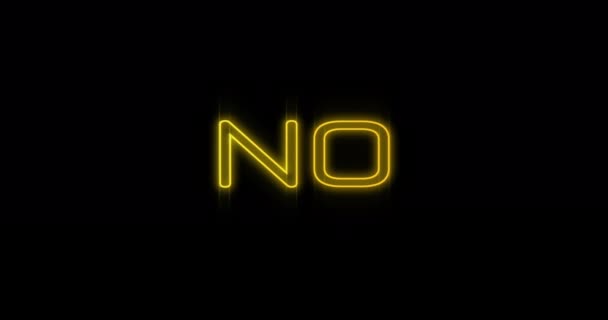 Animering Framväxande Yellow Neon Billboard Mot Svart Bakgrund — Stockvideo