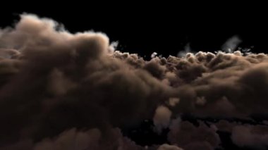 Gökyüzünde hareket eden gri bulutlar ile fırtına animasyonu
