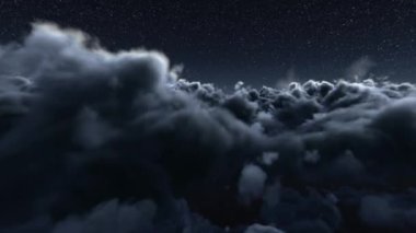 Gökyüzünde hareket eden gri bulutlar ile fırtına animasyonu