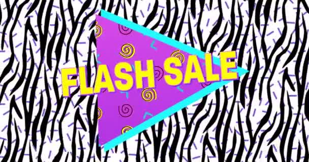 Animation Bold Flash Sale Advertisement Retro Eighties Style Appearing Moving — Stock Video