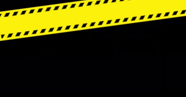 在黑色背景的黄色工业丝带上的闪存销售文本的动画 — 图库视频影像
