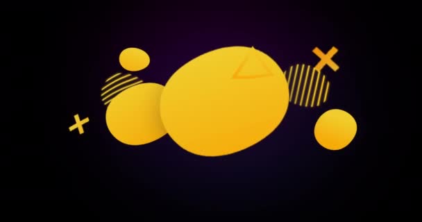Animation Der Verkaufswerbung Gelben Blasen Vor Retro Hintergrund — Stockvideo