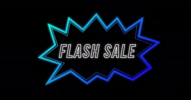 Animatie Van Flash Sale Advertentie Retro Eighties Concept Met Neon — Stockvideo