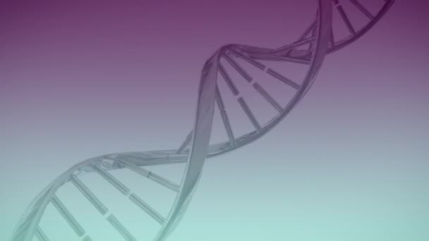 Animação Torneamento Fita Dna Com Linhas Radiais Piscando Branco Primeiro — Vídeo de Stock