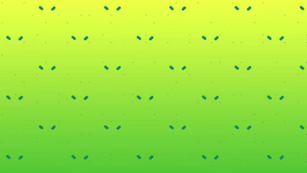 Animation Enlarging Diminishing Green Lines Forming Pulsating Square Grid Yellow — Stock Video