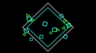 Distorsiyon bir dalgalanma ile büyük bir mavi ve beyaz elmas anahatları ile birleştirilir ve daha sonra siyah bir arka plan üzerinde, kaybolur küçük kareler ve yeşil üçgenler Animasyon