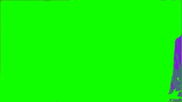 Animacja Jasnozielonego Tła Pomalowana Farbą Różową Fioletową Ponownie Pomalowana Zielono — Wideo stockowe
