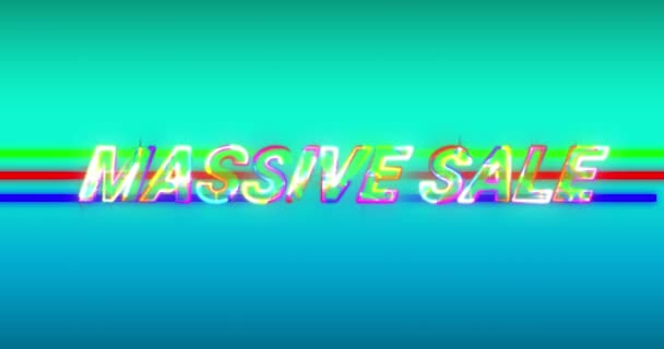 Animation Words Massive Sale Written Multi Colored Capital Letters Shrouded — Stock Video