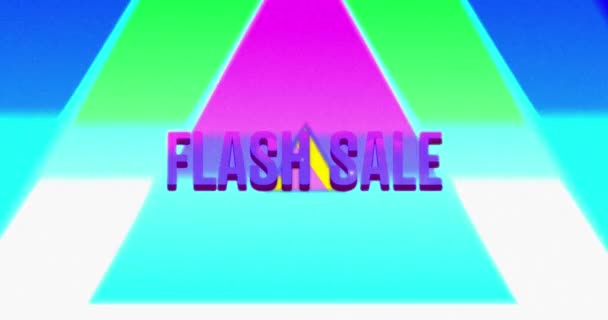 Animação Formas Triangulares Movimento Alterar Fundos Coloridos Palavras Flash Sale — Vídeo de Stock