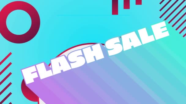 Animace Slov Flash Sale Bílých Dopisech Které Objevují Zdola Vpravo — Stock video