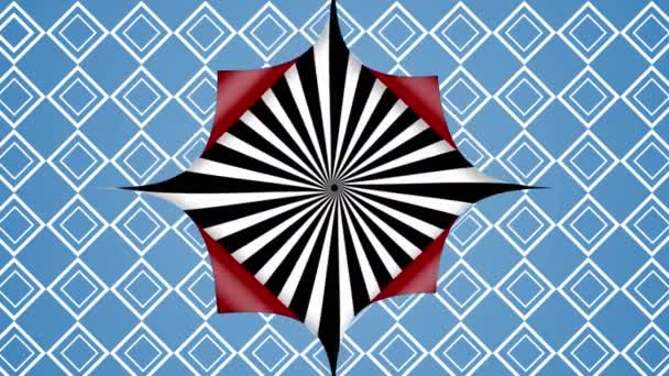 Κινούμενα Σχέδια Μπλε Ταπετσαρία Επαναλαμβανόμενο Τετράγωνο Μοτίβο Λευκές Γραμμές Που — Αρχείο Βίντεο
