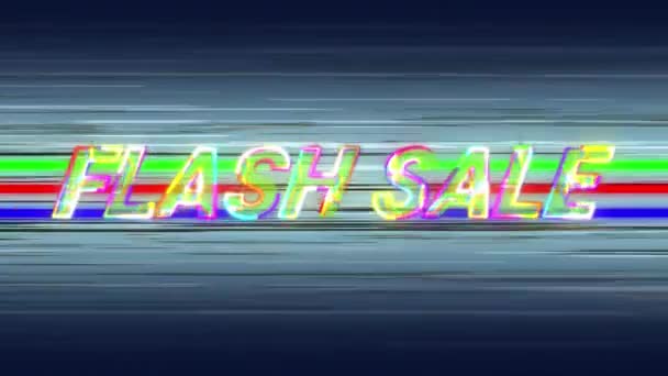 Animation Words Flash Sale Changing Multi Colored Italic Capital Letters — Stock Video