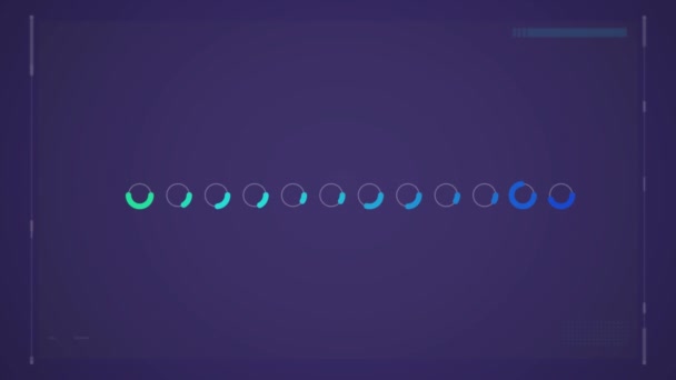 Animation Une Rangée Cercles Contour Gris Pâle Dans Cadre Aux — Video