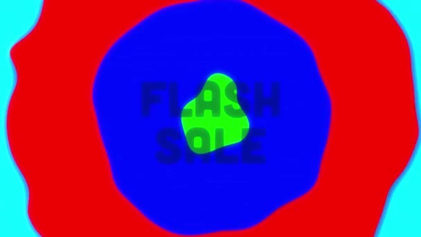 Animação Das Palavras Flash Sale Escrito Contorno Preto Sobre Manchas — Vídeo de Stock
