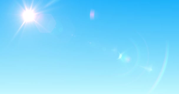 Цифровая Анимация Голубого Неба Солнечным Светом Облаков Копировальным Пространством — стоковое видео