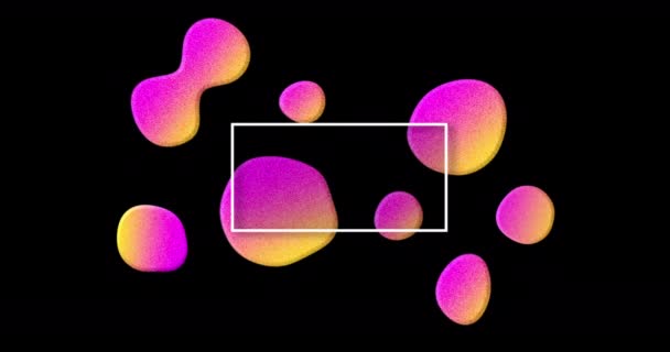黒い背景4Kに対してピンクと黄色の泡を持つ販売広告のアニメーション — ストック動画