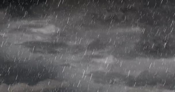 Digital Animation Dark Stormy Sky Rain Clouds Copy Space — Stock Video