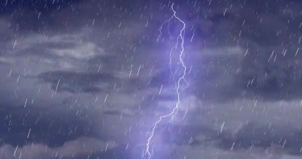 Animação Digital Dark Stormy Sky Com Chuva Nuvens Com Espaço — Vídeo de Stock