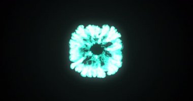 Siyah arka plan 4k üzerinde kopyalama alanı ile patlayan yangın patlaması dijital animasyon