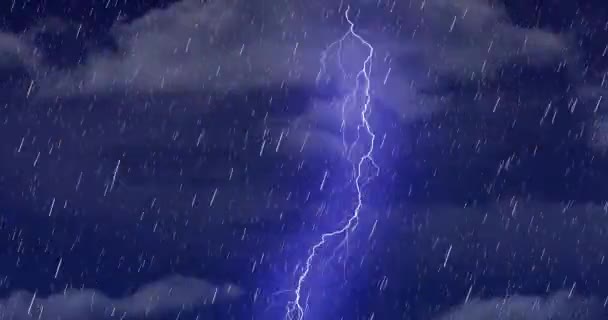 黑暗风暴天空的数字动画与雨和云与复制空间4K — 图库视频影像