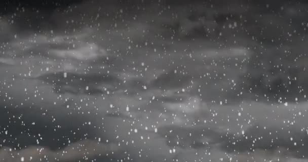 Ψηφιακή Κινούμενη Εικόνα Του Σκοτεινού Ουρανού Βροχή Και Σύννεφα Χώρο — Αρχείο Βίντεο
