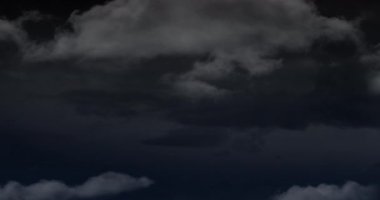 Karanlık Fırtınalı Gökyüzü'nün karanlık animasyonu yağmur ve bulutlarla kopya alanı 4k