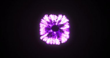 Siyah arka plan 4k üzerinde kopyalama alanı ile patlayan yangın patlaması dijital animasyon