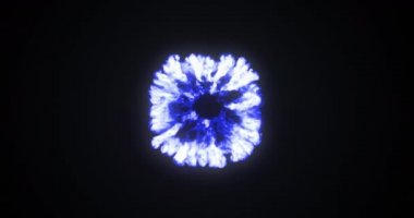 Siyah arka plan 4k üzerinde kopyalama alanı ile patlayan yangın patlaması dijital animasyon