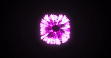 Siyah arka plan 4k üzerinde kopyalama alanı ile patlayan yangın patlaması dijital animasyon