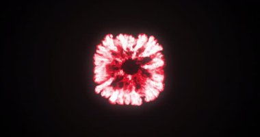 Siyah arka plan 4k üzerinde kopyalama alanı ile patlayan yangın patlaması dijital animasyon