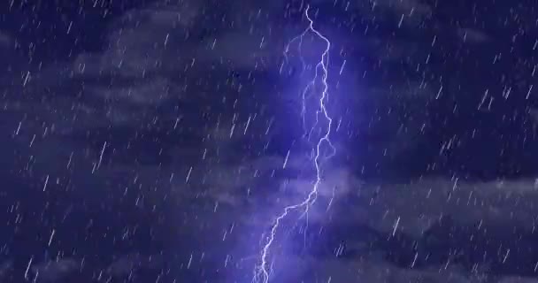 黑暗风暴天空的数字动画与雨和云与复制空间4K — 图库视频影像