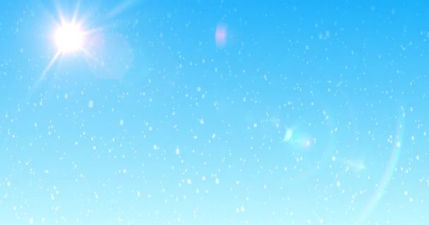 Animación Digital Cielo Azul Con Lluvia Nubes Con Espacio Copia — Vídeo de stock