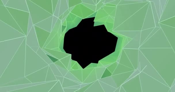 Çokgen Geometrik Tünelin Dijital Animasyonkopya Alanı Ile Siyah Arka Plan — Stok video