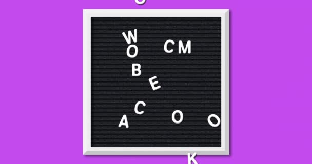 Animation Words Welcome Back School Formed White Letters Square Black — Stock Video